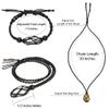 Anjiucc 9 PCS Crystal Necklace and 9 PCS Crystal Gem Bracelet Cord Empty Stone Holder Hand-Woven Necklace Cord with Adjustable for Stone Necklace DIY Bracelet (Black) view 2