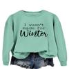 ESIKAH I wasn't Made for Winter Sweatshirt Women Funny Cold Saying Graphic Shirt Fall Winter Sweater Crewneck Pullover Tops Beige view 2