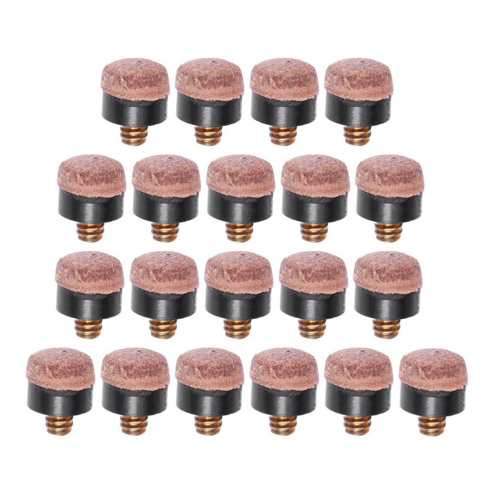 BESPORTBLE 25pcs Leather Pool Cue Tips Screw Billiard Cue Tips Replacement for Enhanced Game Convenient and Easy to Install for Billiards