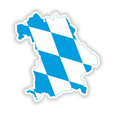 1x Bavaria Freistaat Bayern Map Flag Project - Car Vinyl Waterproof Sticker - 10cm