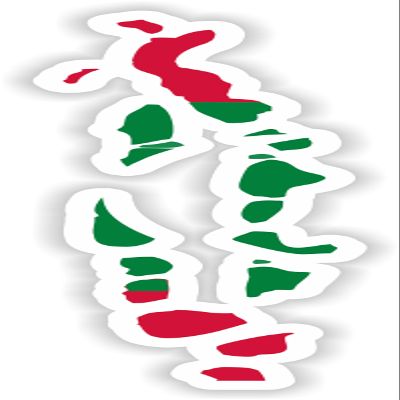 1x Maldives Map Flag Project - Car Vinyl Waterproof Sticker - 15cm