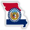 1x Missouri Map Flag Project - Car Vinyl Waterproof Sticker - 15cm view 1