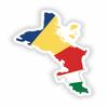 1x Seychelles Map Flag Project - Car Vinyl Waterproof Sticker - 5cm view 1