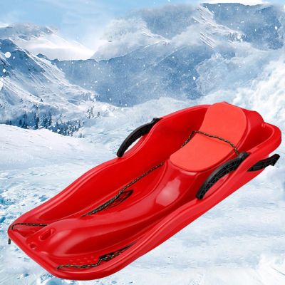 Children's Sledge, Thickened Double Sledge, Sledge with Backrest, Multi-Coloured Plastic Sledge