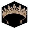 Gold Crown for Women Crystal Princess Tiaras Rhinestone Queen Headband Wedding Bridal Hair Accessories Birthday Prom Pageant Party Coming of Age Ceremony Photo Props view 1