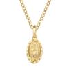 18K Yellow Gold virgen de guadalupe necklace Religious Jewelry Our Lady Virgin Mary Pendant Necklaces for Charms Women Men Accessories Chains Vintage Colar Medalla De la Virgen Milagrosa Virgencita view 1