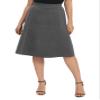 Urban CoCo Women's A-Line Elastic High Waist Flare Work Midi Knee Length Stretchy Skirt(S, Deep Grey) view 1