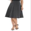 Urban CoCo Women's A-Line Elastic High Waist Flare Work Midi Knee Length Stretchy Skirt(S, Deep Grey) view 3