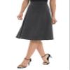 Urban CoCo Women's A-Line Elastic High Waist Flare Work Midi Knee Length Stretchy Skirt(S, Deep Grey) view 4
