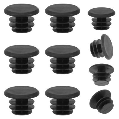10-Piece Black Plastic Bike Handlebar Plugs - Bar End Caps for Road & Mountain Bikes