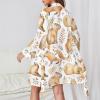 Funny Capybara Women Bathrobe Knee Long Spa Robe Nightgown Shawl Collar Lightweight Robes M view 2