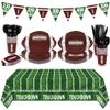 durony Football Party Decorations 146 Pcs Football Party Favors Serve 24 Disposable Paper Plates Napkins Cups Touchdown Tablecloth Banner for Sports Birthday Supplies Game Day Parties view 1