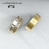 Couple Ring Bridal Set His Hers 18k Yellow Gold Plated CZ Titanium Wedding Ring Band Set view 4