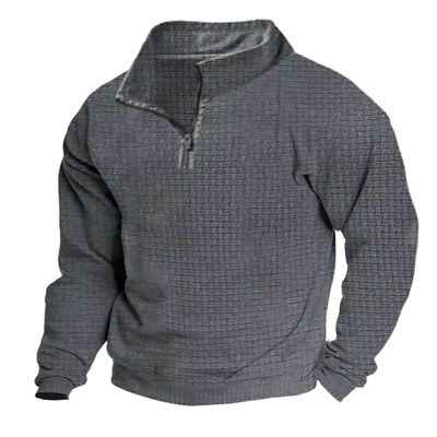 ZYXTIM Men's Waffle Henley Shirts Quarter-Zip Long Sleeve Lightweight Casual Pullover Classic Ribbed Golf SweatshirtSweater