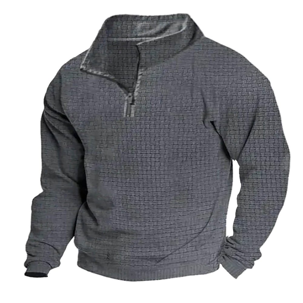 ZYXTIM Men's Waffle Henley Shirts Quarter-Zip Long Sleeve Lightweight Casual Pullover Classic Ribbed Golf SweatshirtSweater