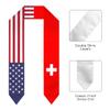 YiiLi Switzerland & USA United States Flag Graduation Stole For International Student Stole Pride Cheers Shawls view 2