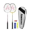 Badminton Set Professional Badminton Racket Sets of 2 Lightweight Badminton Rackets for Backyard with 3 Shuttlecocks, 2 Racquet Overgrips & 1 Carry Bag for Training/Sports view 1