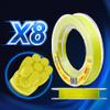 Braided Fishing Line PE Braided Platinum X8 Thread 300m - Yellow Fishing Line - Suitable for Freshwater and Saltwater (Extra Large, 0,35 mm 50,66 lb 23,00 kg 300 m) view 3