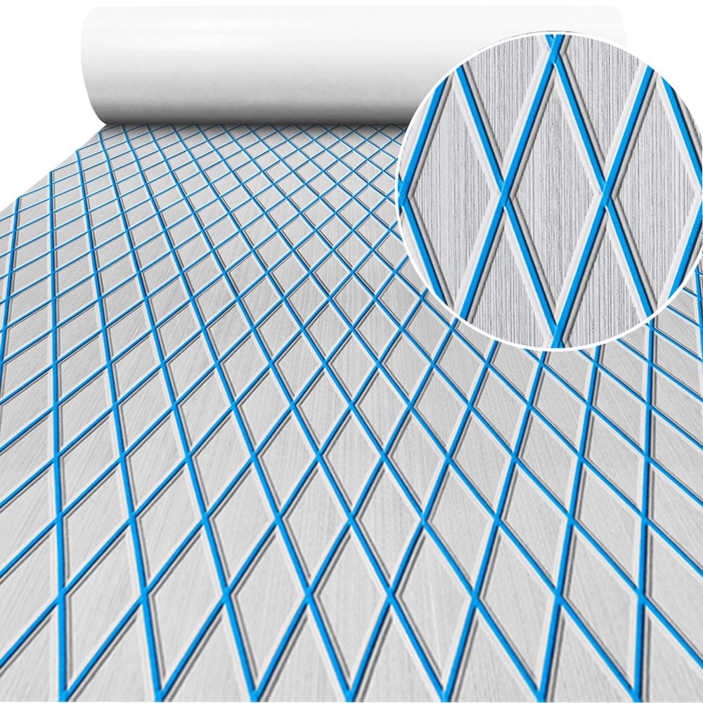 Hzkaicun Boat Flooring EVA Foam Boat Decking 95"x28" Boat Decking Foam Mat Self-Adhesive Non Slip Faux Teak Marine Deck mat Non-Slip Mat for Boat Deck Yacht Jet Ski Fishing Boat Surfboard Kayak RV