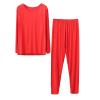 ZYXTIM Oversize Thermal Underwear for Women Winter Warm Base Layer Long Johns Plus Size Fleece Underwear Pajamas Top Bottom Red view 2