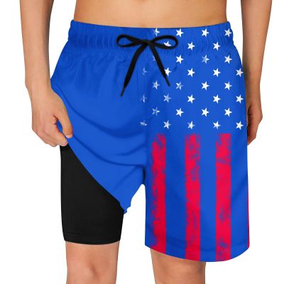 Cozople Boys Green Quick Dry Swim Trunks UPF50+ Stretchy Compression Liner Swim Shorts Summer Cool Boardshorts for Kids Casual Athletic Swimwear