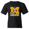 superhotapparel Michigan Against Everyone Corum Running Football Youth Unisex T-Shirt (Black, Youth Large) view 1