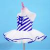 Sinleey Kids Girls Christmas Candy Cane Ballet Dance Tutu Dress Stripe Sleeveless Ice Skating Dress Fancy Party Blue 8 Years view 4