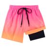 Cozople Boys Pink Swim Trunks Size 8 Quick Dry UPF Beach Boards Shorts Summer Beach Surf Bathing Shorts with Boxer Brief Liner Swimwear view 1