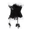 Christmas Corset Top Plus Size Women Velvet Outfit Costume Bustier Overbust Lingerie Blakc XL Black view 2