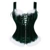 Corset Top Christmas Bustier Overbust Plus Size Women Velvet Outfit Costume Lingerie Blackish Green 6XL view 1
