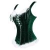 Corset Top Christmas Bustier Overbust Plus Size Women Velvet Outfit Costume Lingerie Blackish Green 6XL view 2