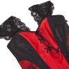 Jutrisujo Corsets for Women Dress Steampunk Lace Zipper pu Bustier Straps Gothic Lingerie Plus Size Basque Red 6XL view 4