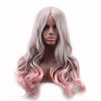 27.56'' Gradient Color Long Curly Synthetic Fiber Heat Resistant Cosplay Wig for Women