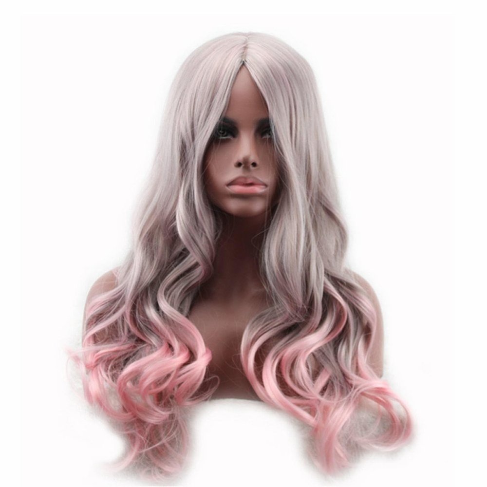 27.56'' Gradient Color Long Curly Synthetic Fiber Heat Resistant Cosplay Wig for Women
