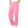 Mens Sweatpants with Pockets Fleece Lined Wide Leg Sweatpants Open Bottom Baggy Sweatpants Cotton Lounge Trousers Solid Color Cotton Mens Sweatpants Joggers Relaxed Fit Basic Athletic Sweat Pants view 4