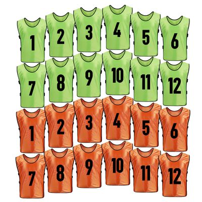 BGHTYYP 24 Pack Scrimmage Team Vests Reversible Numbered pinnies Soccer Basketball Jerseys for Child & Adult Sport Football Pennies