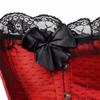 Corsets for Women Bustier Basques Floral Lace Trim Satin Waist Cincher Plus Size Cosplay Costume Victorian Red 5XL view 4