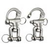 MAMDAFAON Pair of 3-1/2" Jaw Swivel Snap Shackle 316 Stainless Steel Metal ClaspsQuick Release Snap Hook for Sailing Rigging Shackles view 1
