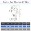 MAMDAFAON Pair of 3-1/2" Jaw Swivel Snap Shackle 316 Stainless Steel Metal ClaspsQuick Release Snap Hook for Sailing Rigging Shackles view 2