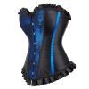 Jutrisujo Blue Corset Dress For Women Lace pu Bustier Gothic Lingerie Plus Size Halloween Costume 3XL view 3