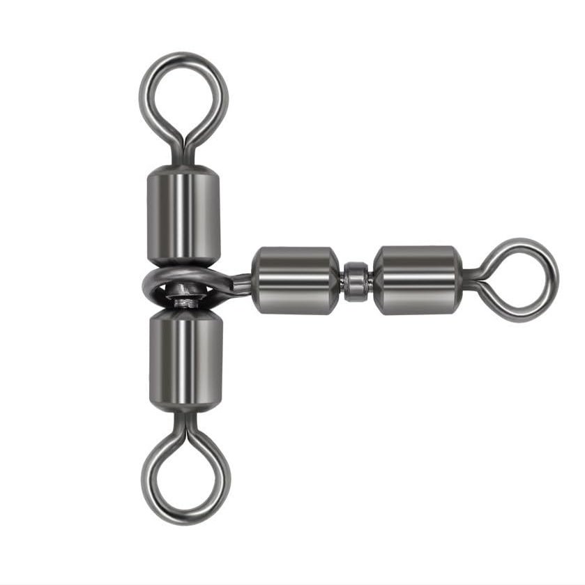 KTGCOZS Pack of 30 Cross Line Swivel T-Shape Double Rolling Swivels Fishing Tackle Connector Clip (34# 30pcs)