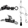 KTGCOZS Pack of 30 Cross Line Swivel T-Shape Double Rolling Swivels Fishing Tackle Connector Clip (34# 30pcs) view 3