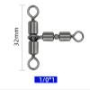 KTGCOZS Pack of 30 Cross Line Swivel T-Shape Double Rolling Swivels Fishing Tackle Connector Clip (34# 30pcs) view 4