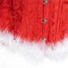 Women's Christmas Santa Costume Overbust Corset Bustier Top White Feathers Plus Size 4XL view 3