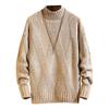 SWJGLITTR Men's Knitted Pullover Male Fisherman Cable Crewneck Sweater Casual Ribbing Skinny Winter Pullover Sweaters (Large,Khaki) view 1