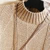 SWJGLITTR Men's Knitted Pullover Male Fisherman Cable Crewneck Sweater Casual Ribbing Skinny Winter Pullover Sweaters (Large,Khaki) view 3