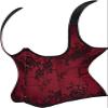 Underbust Corset with Straps Pirate Corsets Top Plus Size Lace up Jacquard Floral Vest Wine Red 3XL view 3