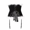 Christmas Corset Top Plus Size Women Velvet Outfit Costume Bustier Overbust Lingerie Blakc 6XL Black view 3