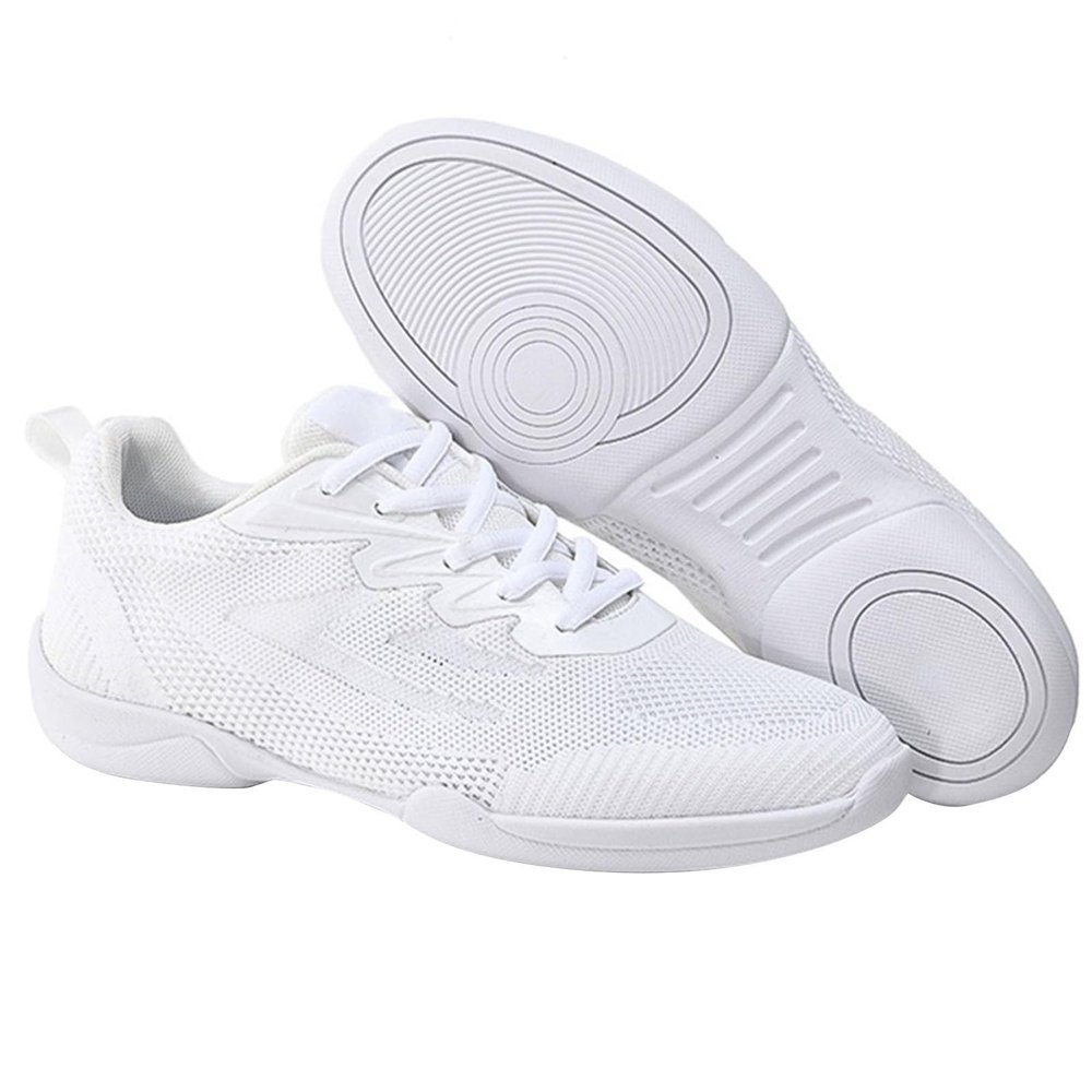 Girls White Cheerleading Shoes Breathable Youth Cheer Competition Sneakers Athletic Training (White, 13.5 Little Child)