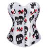 Jutrisujo Corset Dress Bustier Women Skull Print Lace up Lingerie Victorian Plus Size Halloween Costumes White 2XL view 3